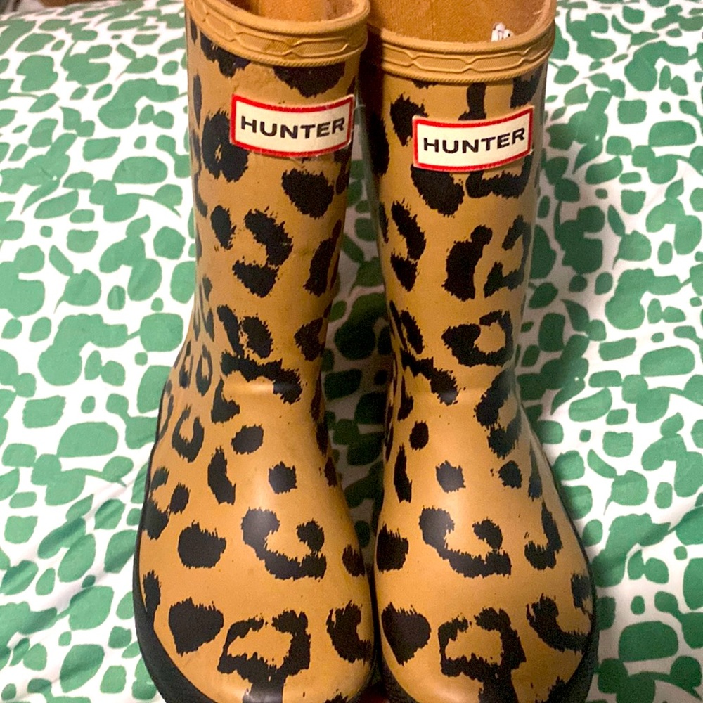 Kids Leopard print Hunter Boots